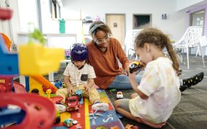 Playing with kids Clinician playing with kids